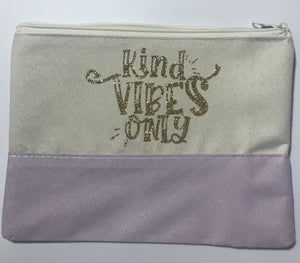 KINDNESS Matters Collection **NEW** "Kind Vibes Only" in light purple/cream with gold writing