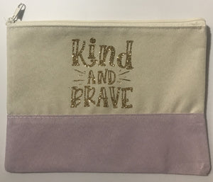 KINDNESS Matters Collection **NEW** "Kind and Brave" in light purple/cream with gold writing