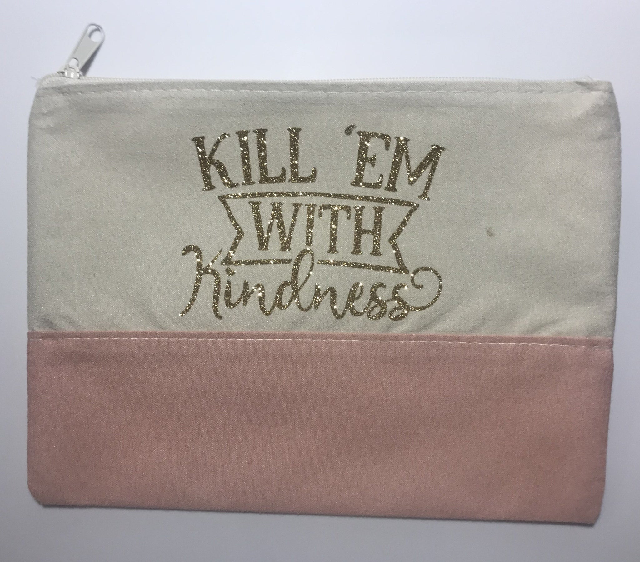 KINDNESS Matters Collection **NEW** "Kill 'em with Kindness" in pink/cream with gold writing