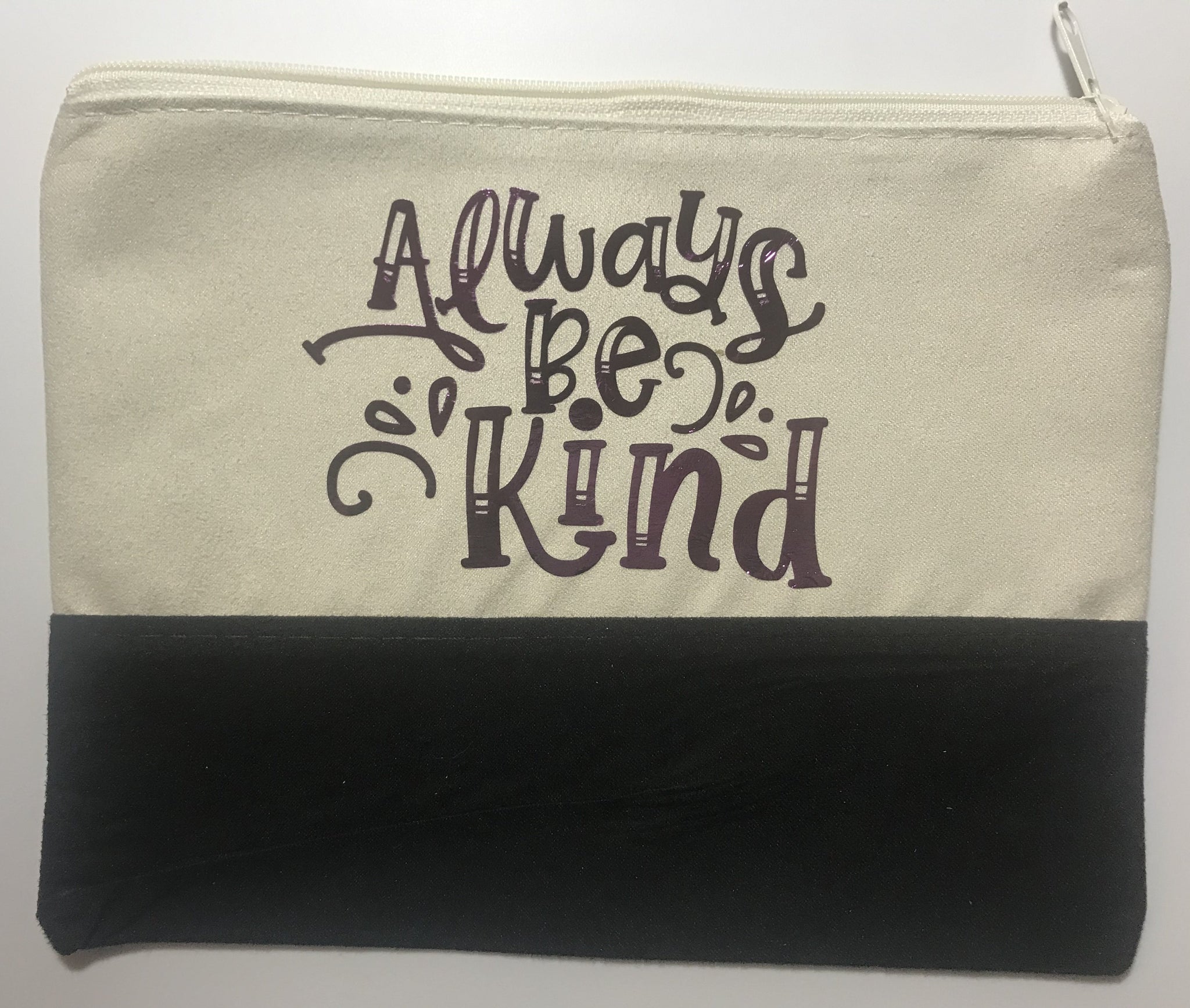 KINDNESS Matters Collection **NEW** "Always Be Kind" in black/cream bag with purple foil writing