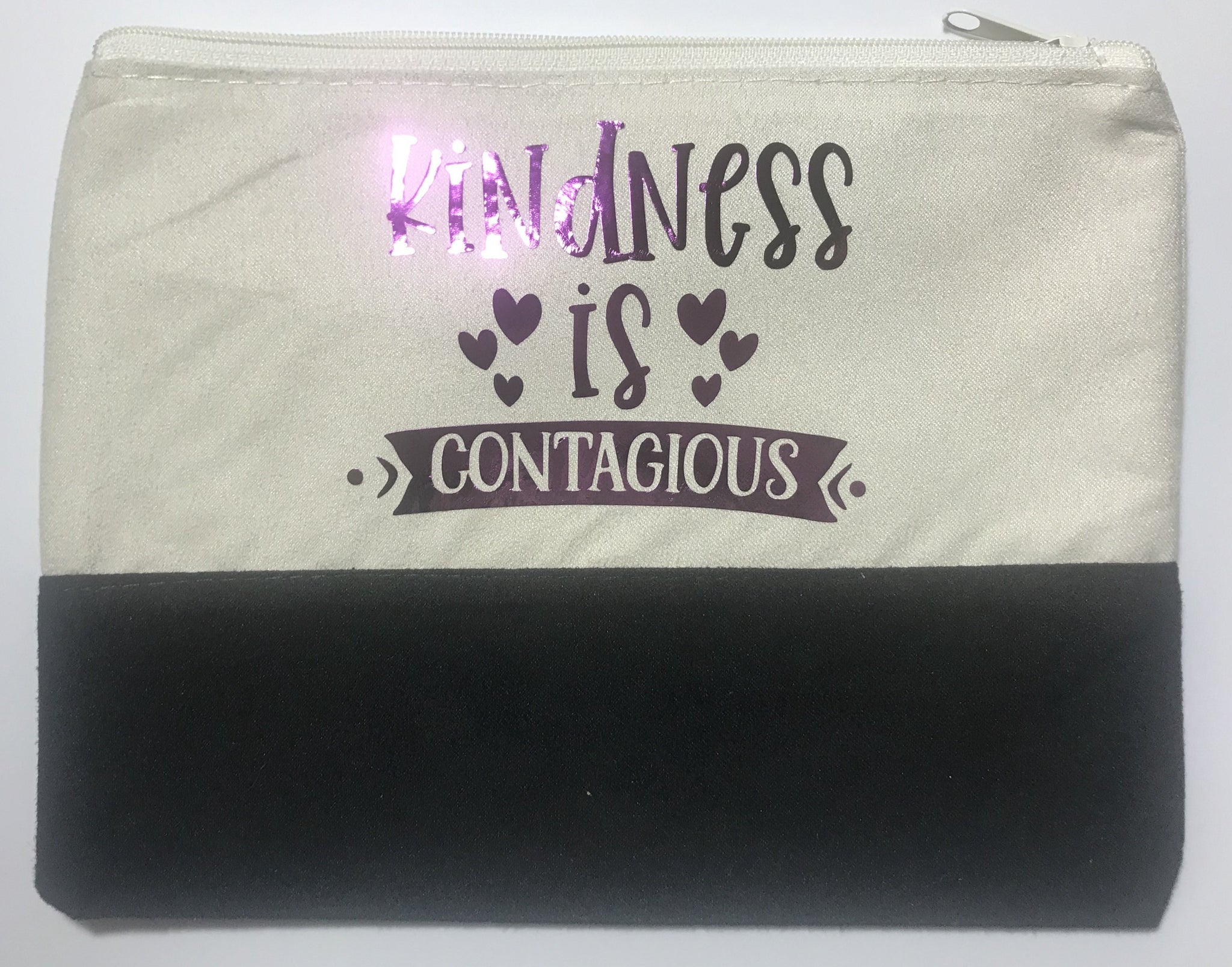 KINDNESS Matters Collection **NEW** "Kindness is Contagious" in black/cream bag with purple foil writing